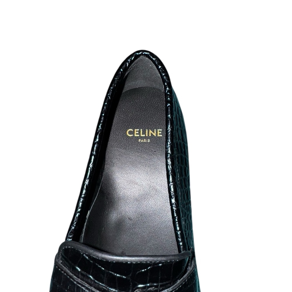 Celine Luco Triomphe Tassel Croc Embossed Leather Loafers Sz EU36/US 6 - Picture 7 of 7